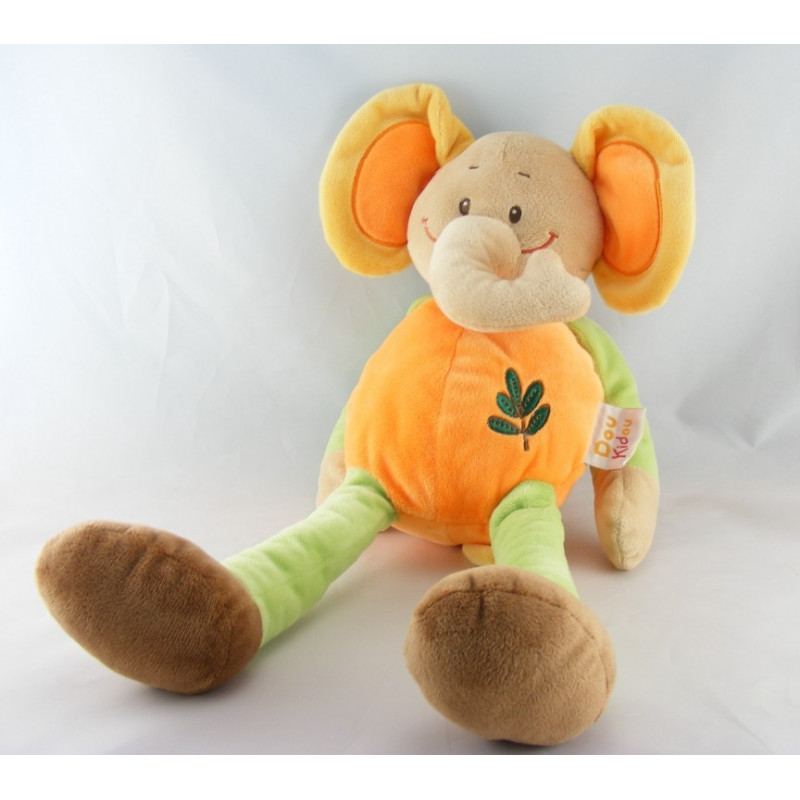 Doudou éléphant orange Safari DOUKIDOU