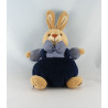 Doudou lapin hochet Vichy bleu Priscilla Larsen