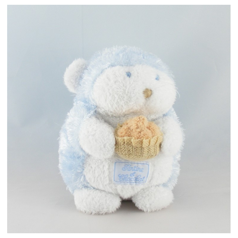 Doudou hérisson bleu cravate TARTINE ET CHOCOLAT 