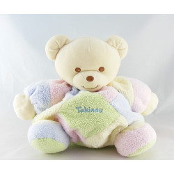 Doudou ours boule jaune rose bleu vert bonnet TAKINOU