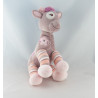 Doudou Girafe blanche rose gris vert fleur Arthur et Lola