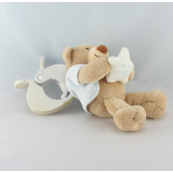 Doudou ours bleu ciel lune NATTOU avec attache