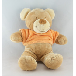 Doudou Ours beige tee shirt bleu Pommette