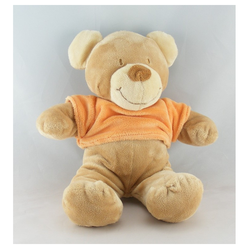 Doudou Ours beige tee shirt bleu Pommette