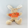 Doudou lapin beige tee shirt orange carotte COMPTINE