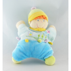 Doudou  plat étoile lutin garçon bleu maison arbre NICOTOY