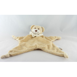 Doudou plat chien beige bleu BAMBIA