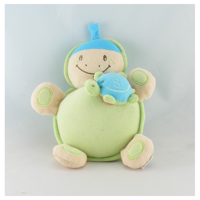 Doudou musical tortue verte jaune à pois CHICCO