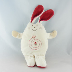 Doudou plat lapin rouge blanc SUCRE D'ORGE 