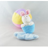 Doudou plat lapin jaune vert rose bleu nuage GIPSY