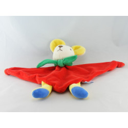 Doudou plat triangle souris bleu rose mon premier NOUNOURS