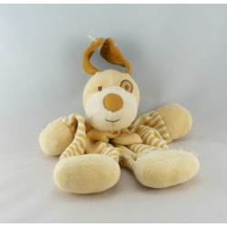 Doudou plat chien cocard rayé beige CREDIT AGRICOLE