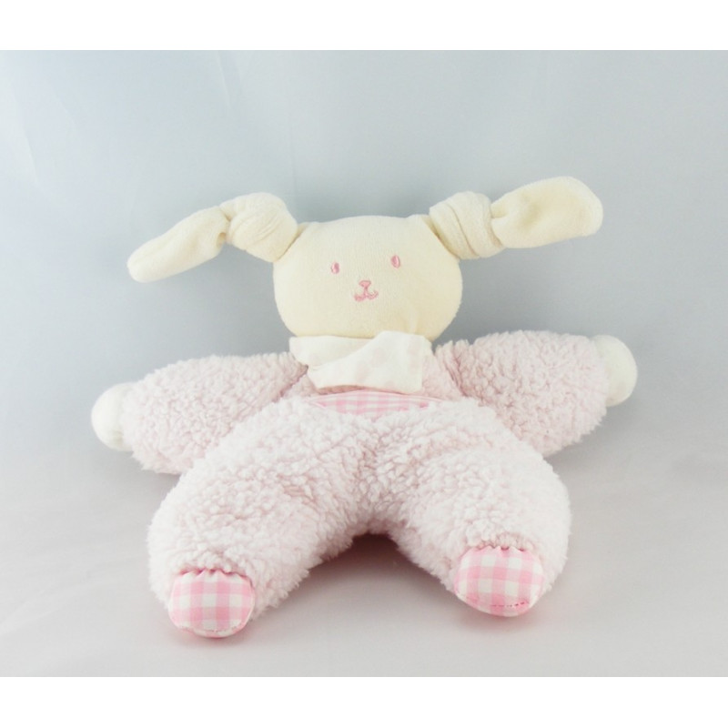 Doudou lapin Patachou rose écharpe rayé Corolle 