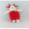 Doudou plat souris rouge SUCRE D'ORGE