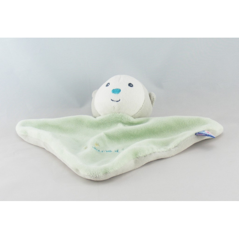 Doudou plat hibou rose blanc SUCRE D'ORGE