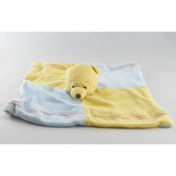 Doudou Plat Winnie l'Ourson Jaune bleu Disney NEUF