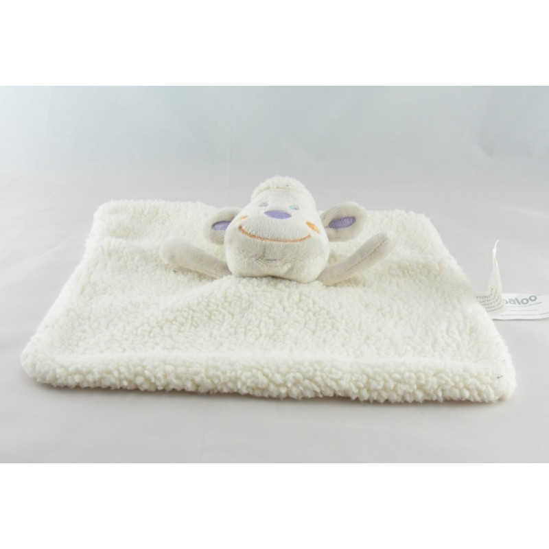 Doudou plat mouton blanc nuage bleu KIMBALOO