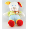 Doudou plat lapin bleu vert jaune rouge coccinelle NICOTOY