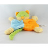 Doudou plat ours chat vert bleu KIMBALOO LA HALLE