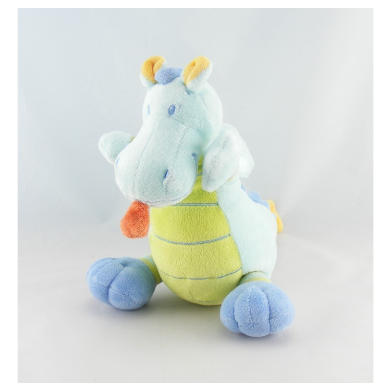 Doudou dragon jaune vert NICOTOY