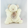 Doudou ours blanc beige hochet Mon Coeur POMMETTE