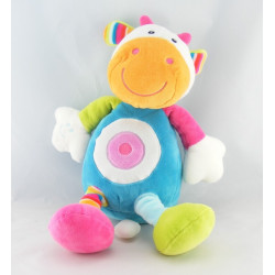 Doudou musical vache bleu rose vert spirale BABYSUN