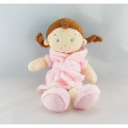 Doudou garçon avec peignoir de bain blanc MOTS D'ENFANTS