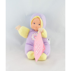 Doudou chat rose bleu pois AUCHAN