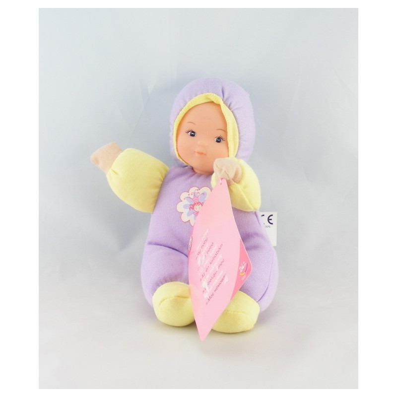 Doudou chat rose bleu pois AUCHAN