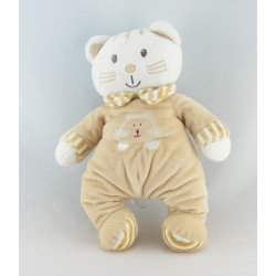 Doudou chat blanc rose VETIR