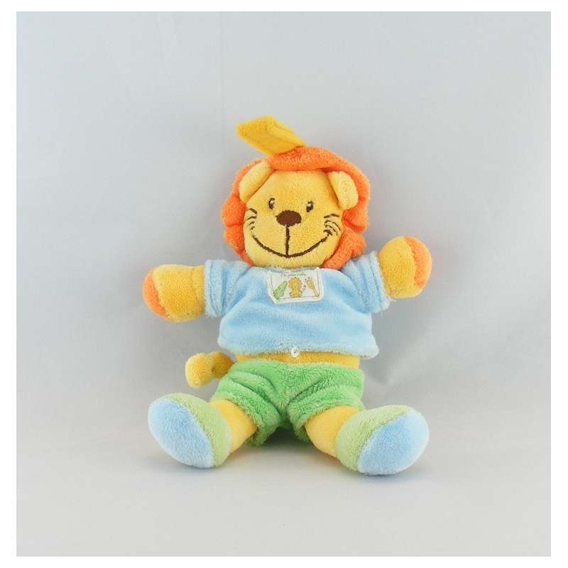 Doudou lion vert bleu MA PTITE TRIBU