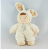 Doudou garçon déguisé en lapin blanc NICOTOY