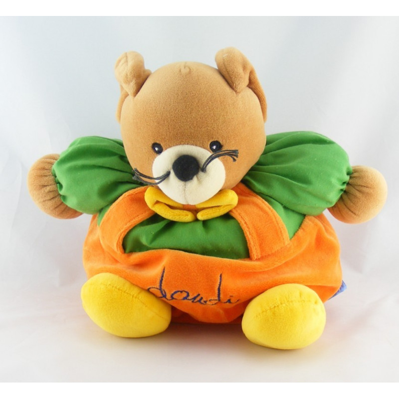 Doudou souris patapouf salopette verte DOUDI