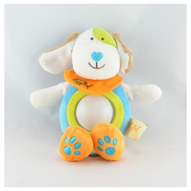 Doudou veilleuse chien bleu vert orange BABY NAT