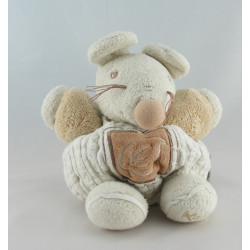 Doudou boule souris blanc marron feuille Pure KALOO 
