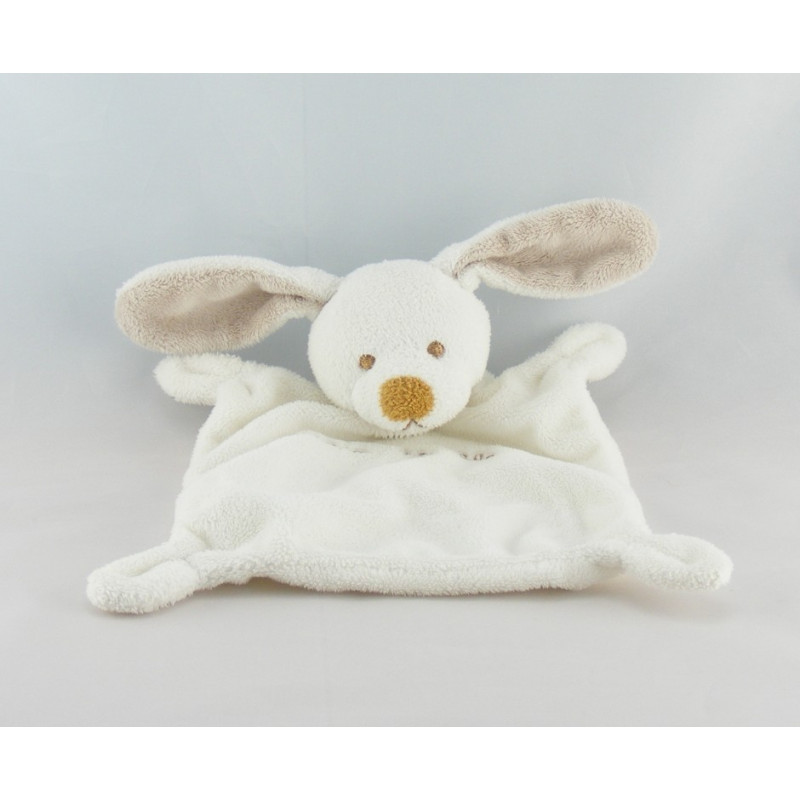 Doudou plat lapin gris beige GRAIN DE BLE