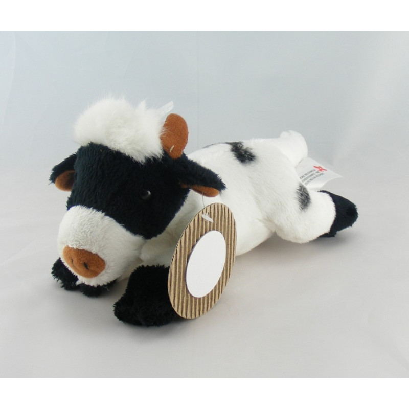 Doudou Vache blanche taches noir Nicotoy