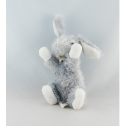 Doudou lapin blanc gris tout doux DOUDOU ET COMPAGNIE