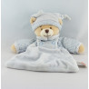 Doudou ours salopette bleu pull vichy NICOTOY