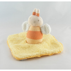 Doudou plat abeille jaune blanc Un été à St Jean de Luz OBAIBI