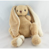 Doudou semi plat lapin beige marron éponge BUKOWSKI