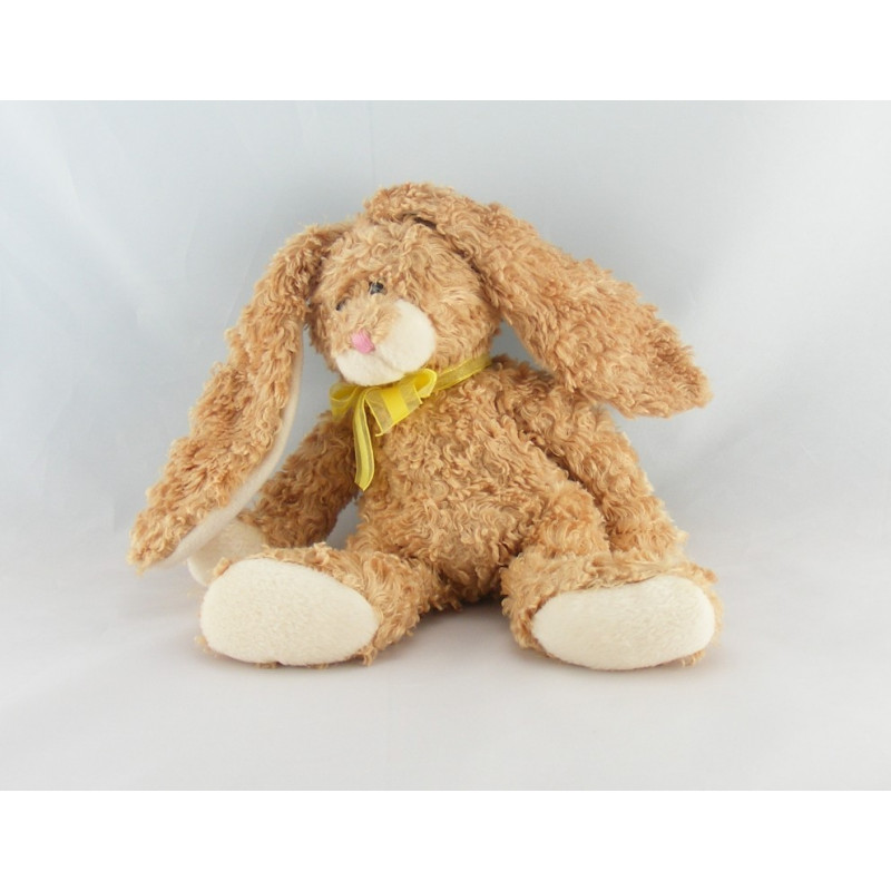 Doudou lapin beige noeud jaune TY 2004