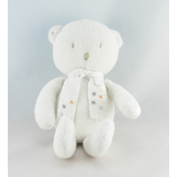 Doudou ours blanc noeud rose SERGENT MAJOR