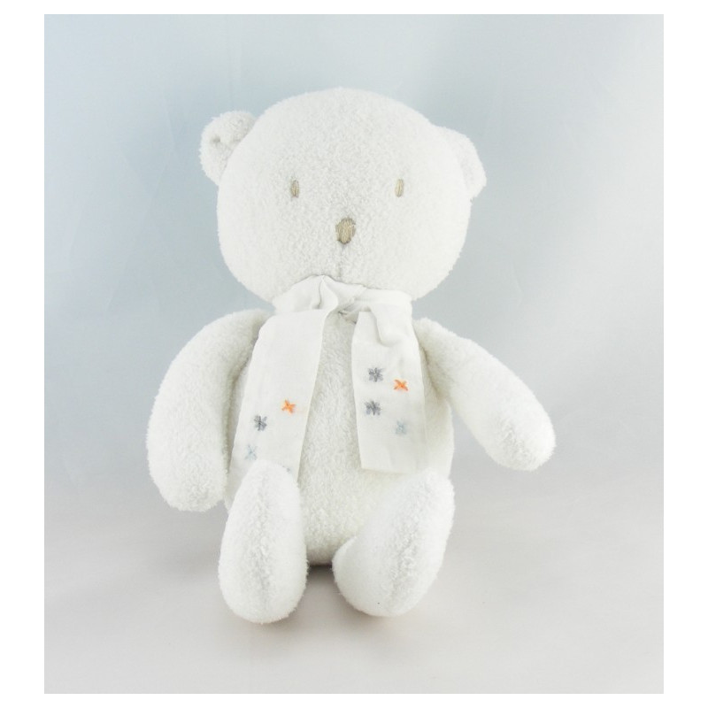 Doudou ours blanc noeud rose SERGENT MAJOR