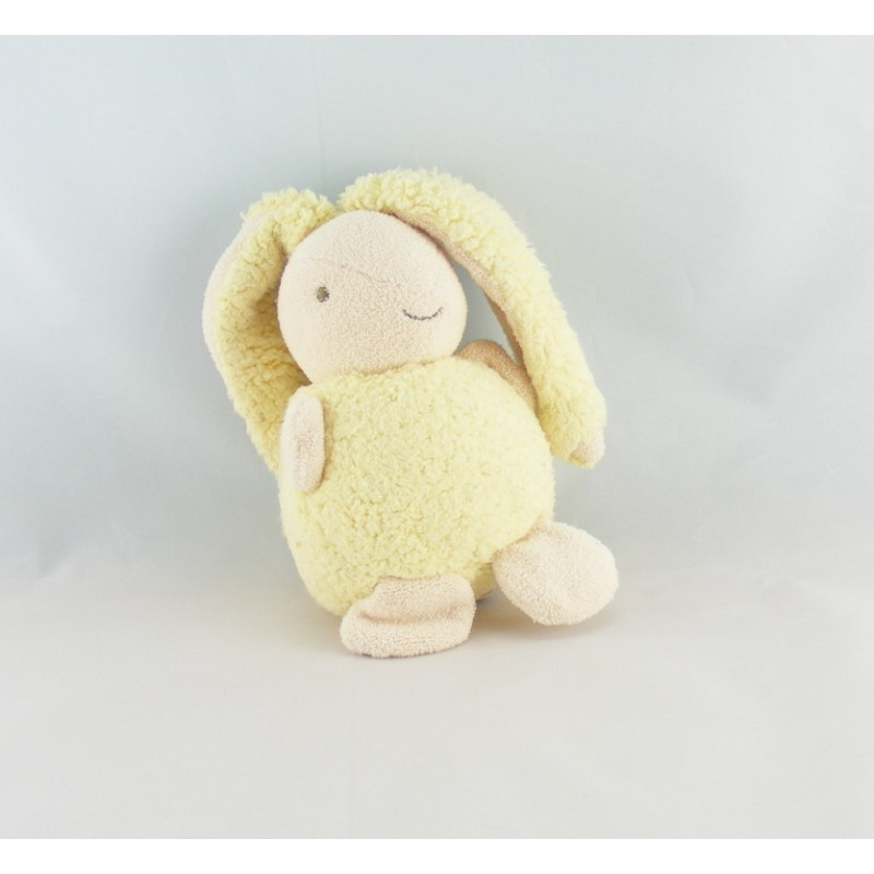 Doudou lapin rose hochet AJENA