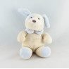 Doudou plat chien beige bleu BAMBIA