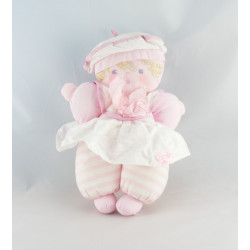 Doudou ancienne poupée robe rose col marin COROLLE VINTAGE