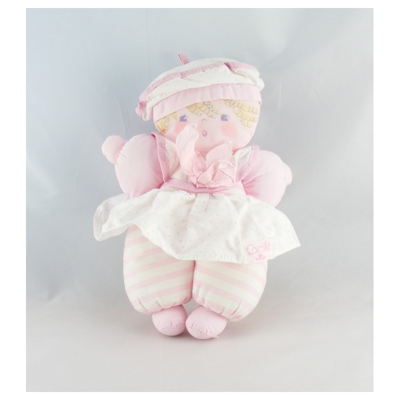 Doudou ancienne poupée robe rose col marin COROLLE VINTAGE