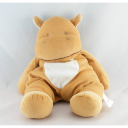 Doudou hippopotame marron ventre blanc BENGY