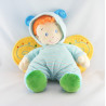 Doudou garçon déguisé en papillon vert bleu NICOTOY